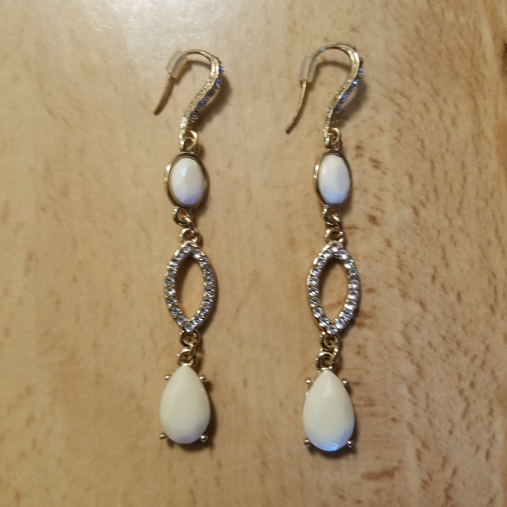 INC International Concepts gold pearl drop hook earrings